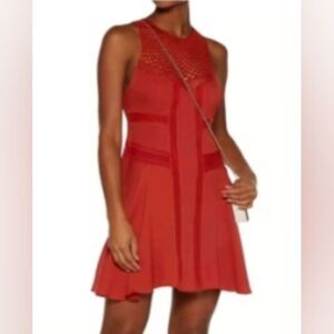 A.L.C Elin Silk Sleeveless Mini Dress Brick Red size 6